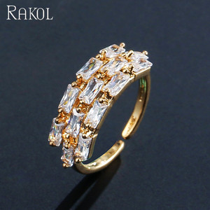 RAKOL RP250 cool style crystal cubic zirconia CZ Square wedding <strong>diamond</strong> <strong>ring</strong> for women - Product Image 6