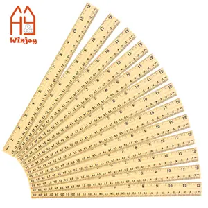 Wholesale and custom Eco-friendly wood ruler,measuring ruler 2 scale 12 inch and 30cm,natural wood teaching ruler.