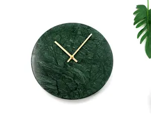 Wall Clock Factory Factory Outlet New Decorative Natural Green Marble Round Wall Clock For Living Room