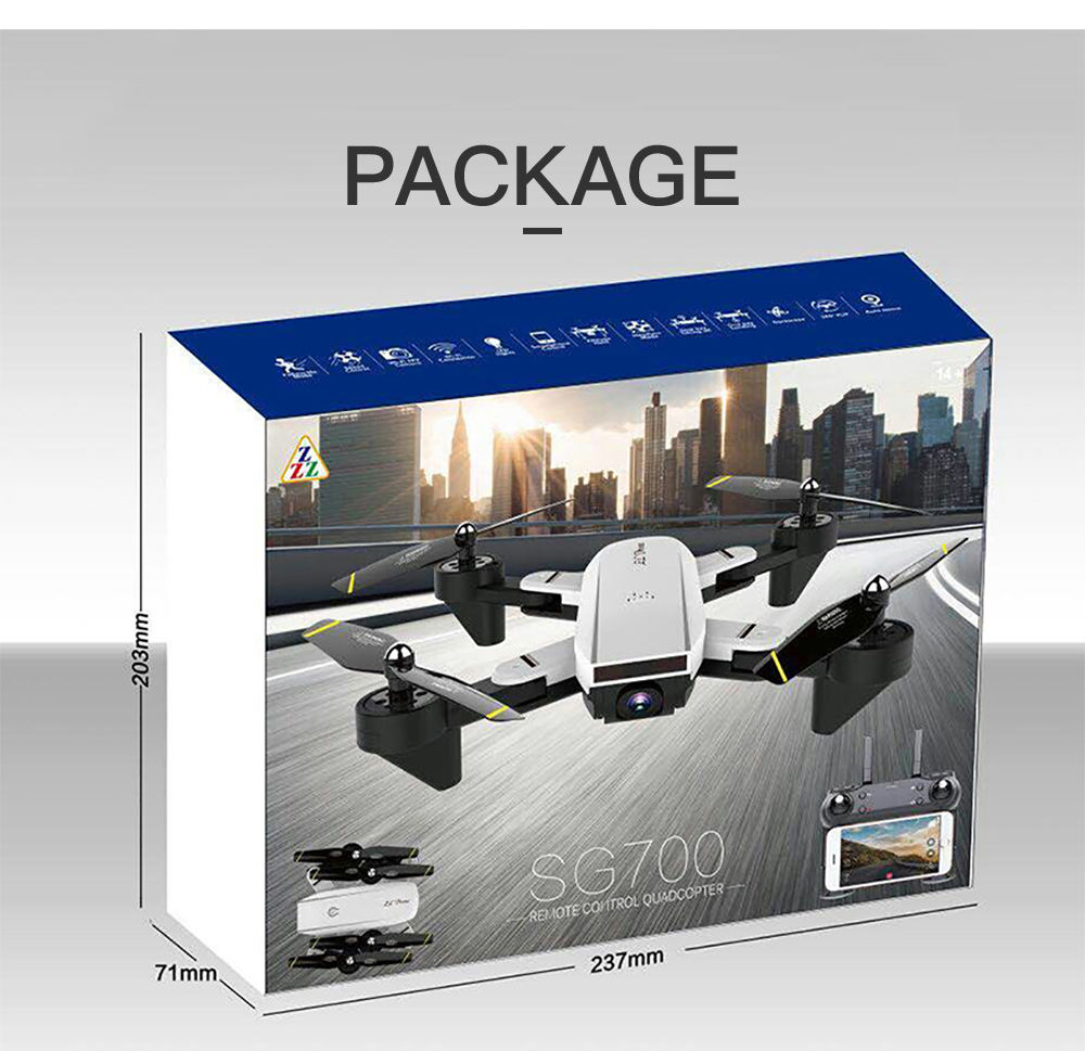 SG700 6-Axis Gyro RC Drone with Camera, Foldable Quadcopter