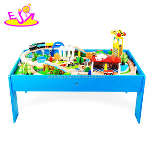 Circuit de <span class=keywords><strong>train</strong></span> en bois pour enfants, 88 pièces, W04C061, nouveau design 2019 - Product Image 4