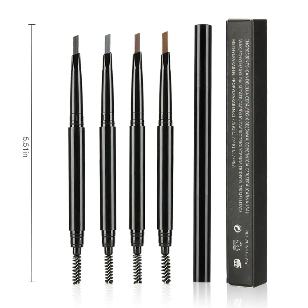 Crayon à sourcils Double extrémité avec brosse, cosmétique pour les yeux, de haute qualité, OEM, vente en gros, personnalisable