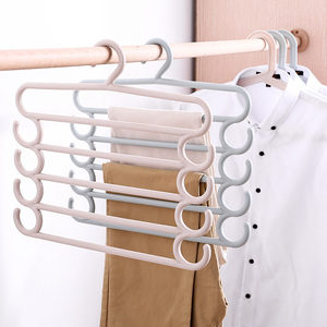Venta caliente ahorrador de espacio S-Tipo de múltiples capas de tela pantalones de pp tela rack percha trouser Hanger Pantalones - Product Image 2