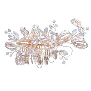 2020 Fashion Wedding Pearl Hair Accessories Jewelry Shell Flower Princess Headpiece Bridal Hair Comb Women