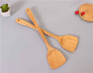 Juego de Espátulas de Madera de Teca Antiadherentes de 39 cm con Mango Largo para Cocinar - Product Image 2