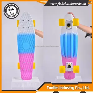 NUEVO Producto blanco mini cruiser skateboard Fish monopatín plástico