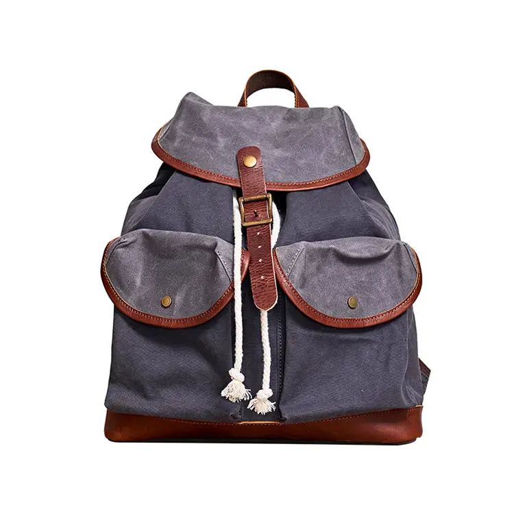 Vintage Soft Canvas Trendy Outdoor Backpack School Bags For Men