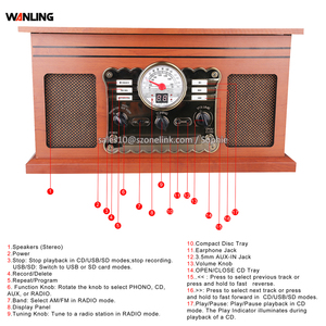 Nostalgic <strong>CD</strong> Recorder DAB Radio Wooden Turntable Phonograph with <strong>USB</strong> Cassette <strong>Player</strong> - Product Image 5