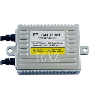 Fast bright high power electronic 12V 70w hid slim ballast f7 hid ballast for xenon light bulbs