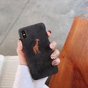 แฟชั่น Corduroy สำหรับ <span class=keywords><strong>iPhone</strong></span> <span class=keywords><strong>XS</strong></span> MAX XR สำหรับ <span class=keywords><strong>iPhone</strong></span> 7 8 6 S 6 plus X กระต่ายน่ารักเย็บปักถักร้อยกรณีปกแข็ง - Product Image 5