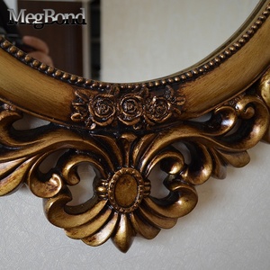 Resin Bathroom Carving <strong>Flower</strong> Wall <strong>Mirror</strong> for Decorative - Product Image 3