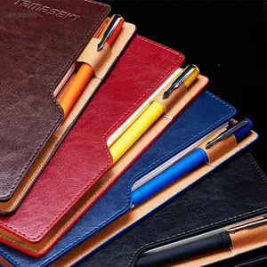 Bìa PU Sang Trọng Có Thể Nạp Lại Vòng Tùy Chỉnh Chất Kết Dính A5 Loose Leaf Leather Journal Diray Notebook Với Vị Trí Chèn Bút