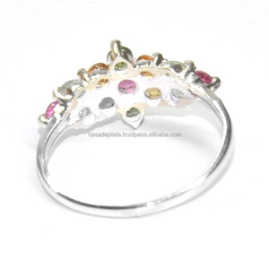 Bague en argent sterling 925 unisexe avec pierre précieuse de tourmaline, cadeau de fiançailles ou de fête pour homme et femme. - Product Image 3