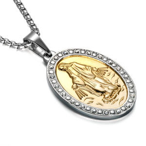 Collar colgante de acero inoxidable patrón <span class=keywords><strong>Virgen</strong></span> <span class=keywords><strong>Mar</strong></span>ía - Product Image 1