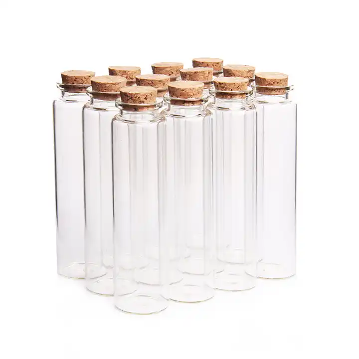 slim clear bead containers glass bottles