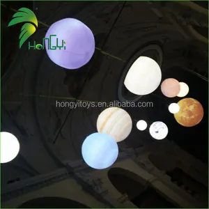 Charming Hanging Inflatable LED Lighting Advertising Solar System Planets Model