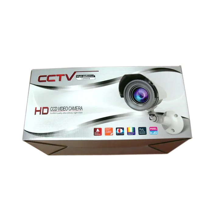 Custom bottom lock design color cardboard tv camera packaging box