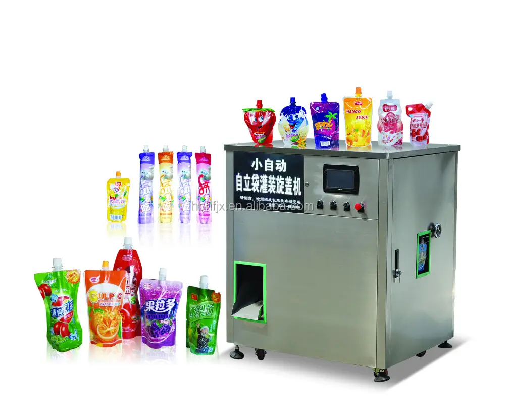 [100-1000 ml] mojito शराब पेय doypack spouted थैली भरने और कैपिंग पैकिंग मशीन
