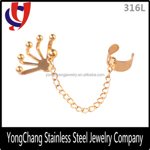 À la mode 316l acier inoxydable boucles d'oreilles bijoux oreille manchette <span class=keywords><strong>pour</strong></span> <span class=keywords><strong>cartilage</strong></span> conception <span class=keywords><strong>pour</strong></span> femmes - Product Image 6