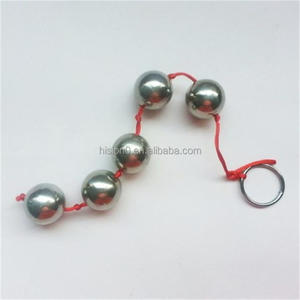 5 Bolas Huecas de Acero Inoxidable con Línea Roja Estimulante, Expansión Extra Larga, Tapón <span class=keywords><strong>Anal</strong></span> con Cuentas - Product Image 3