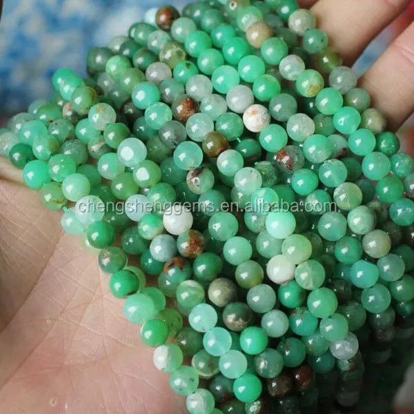 6mm perle chrysoprase naturale per la vendita