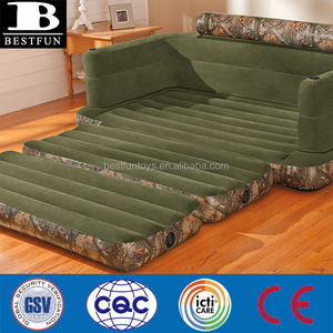 Custom cool suede luxury floccaggio gonfiabile Camo Queen Size divano <span class=keywords><strong>letto</strong></span> estraibile materasso ad aria 2 in 1 divano divano - Product Image 6