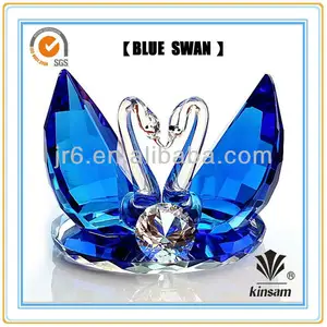 Nuevo diseño de cristal azul cisne con el diamante para el regalo de boda