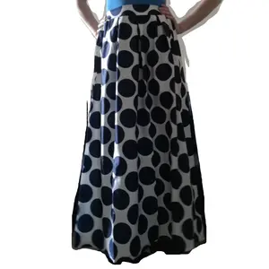 Jupe longue plissée à carreaux avec imprimé numérique pour femmes, vêtement élégant de style africain, taille haute, 2020