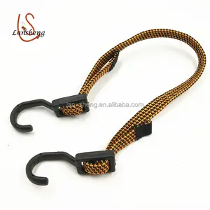 Pabrik Langsung Grosir 18Mm 36 "48" Bulk Adjustable Sepeda Karet Datar Elastis Bungee dengan Hook