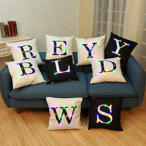 LED Alphabet Pillow Lighting <strong>Letter</strong> Sofa DecoratIve Pillow <strong>Cushion</strong> - Product Image 2