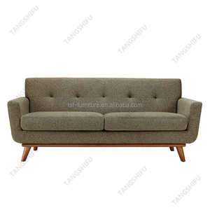 أثاث منزلي بسيط تصميم إطار الخشب الصلب و الكتان أريكة قماش - Product Image 3