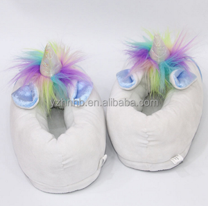 Zapatillas de felpa de unicornio novedad suave esponjoso interior zapatillas de felpa Unisex - Product Image 6