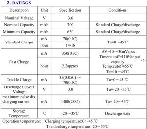 Bộ Pin NIMH 3 * <span class=keywords><strong>AAA</strong></span> 3.<span class=keywords><strong>6</strong></span> MAh Có Thể Sạc Lại OEM 700 V Có Dây Và Đầu Nối Cho Máy Quét Mã Vạch Giá Xuất Xưởng - Product Image 6