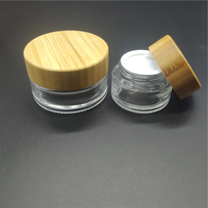 Pot en verre givré transparent avec couvercle en bambou pour cosmétiques et maquillage, disponible en 5g, 15g, 30g, 50g, 100g et <span class=keywords><strong>4</strong></span> oz. - Product Image 6