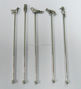Homestia, 6 uds., agitadores de café para bebidas, agitadores de cóctel de acero inoxidable, palitos reutilizables para decoración Tropical, Fiesta en la playa - Product Image 3