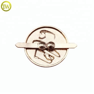 Decorative Wallet/Cap/Bags Metal Round Tag Custom Metal Name Label <strong>Plate</strong> With Black <strong>Enamel</strong> - Product Image 3