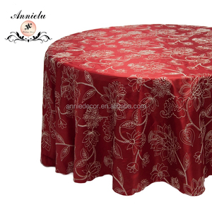 AL1-TC28 nuevo diseño bordado de la cinta hecha a mano <span class=keywords><strong>tela</strong></span> 120 rubor ronda mantel <span class=keywords><strong>para</strong></span> las bodas - Product Image 2