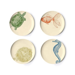 De impresión personalizado barato océano de placa <span class=keywords><strong>Serie</strong></span> eco caballo de mar de melamina de sealife ensalada placa OEM cena de melamina placas en línea - Product Image 2