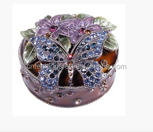 Thời trang vật liệu kim loại bướm vòng hình dạng hộp men hộp đính - Product Image 4