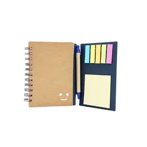 Amostra grátis material eco notebook com caneta notas pegajosas