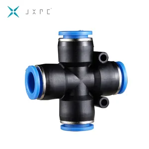 JXPC JPZ Series pneumatic Air Tube Fitting Connector 4 Way Union Cross