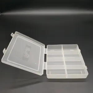  Singolo strato 8 scomparti trasparente di grandi dimensioni doppia fibbia parti accessori in plastica divided storage box