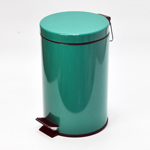 Cubo de basura con pedal de pie de metal impermeable ecológico de 12L de color púrpura elegante - Product Image 5