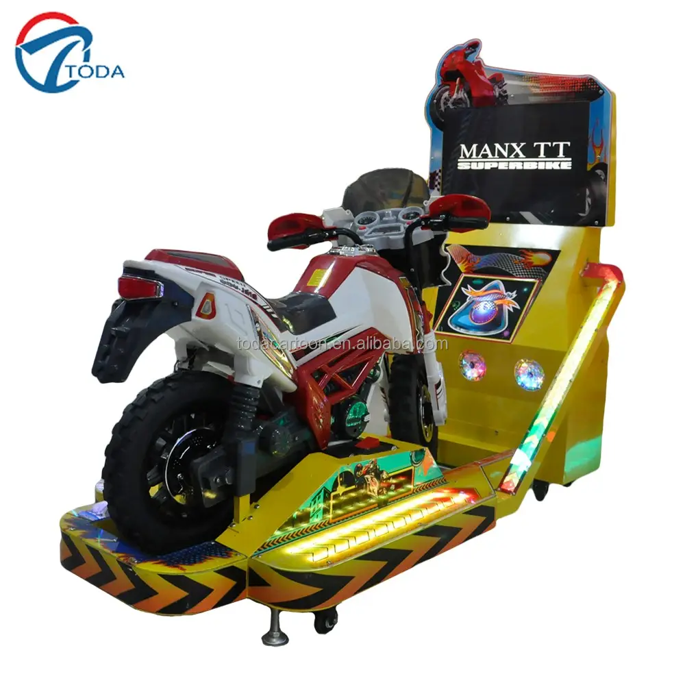Videogioco arcade del motore della macchina del gioco di corsa del motore di lusso a 22 pollici a gettoni delle motociclette di corsa dei bambini