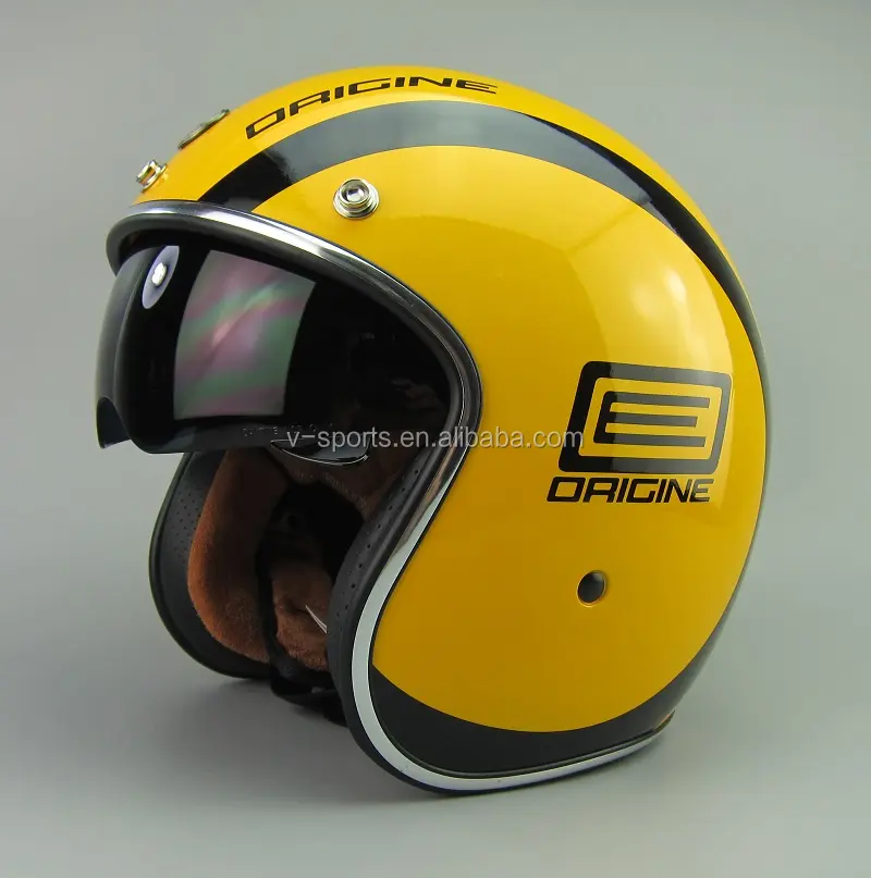 Retro kask tayk T57 motosiklet kask kıyıcı bisikletler için-sarı siyah