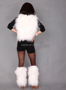 Mongolian Curly Sheep Fur Boot Cover Tibetan Real Lamb Fur <strong>Leg</strong> <strong>Warmer</strong> for Women - Product Image 3