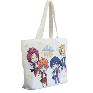 Accept Customized Printing Tote Bag Cotton Material Fashion Shopping White Promotion Bag