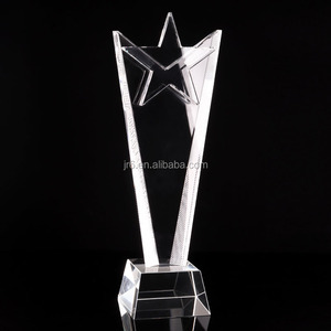 Cadeaux d'affaires Fait Main Cinq Étoiles Personnalisé Trophée de Cristal - Product Image 1