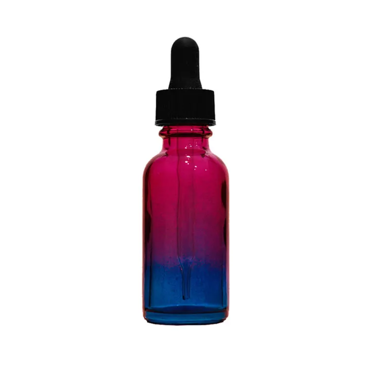 Fma — bouteille cosmétique rond section 1 Oz, avec flacon compte gouttes noir, contenance de 30ml, se décolore, 1 Oz