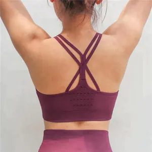 定制女性健身瑜伽健身胸罩能量无缝运动文胸